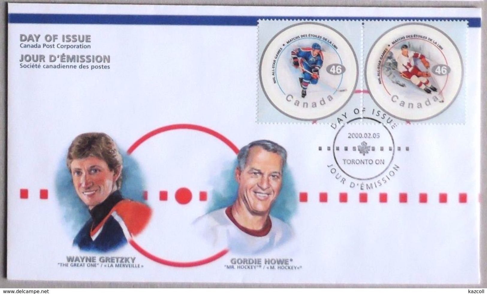 Canada 2000. 3 FDC. Ice Hockey Sur Glace Eishockey; NHL ALL STARS - 1991-2000