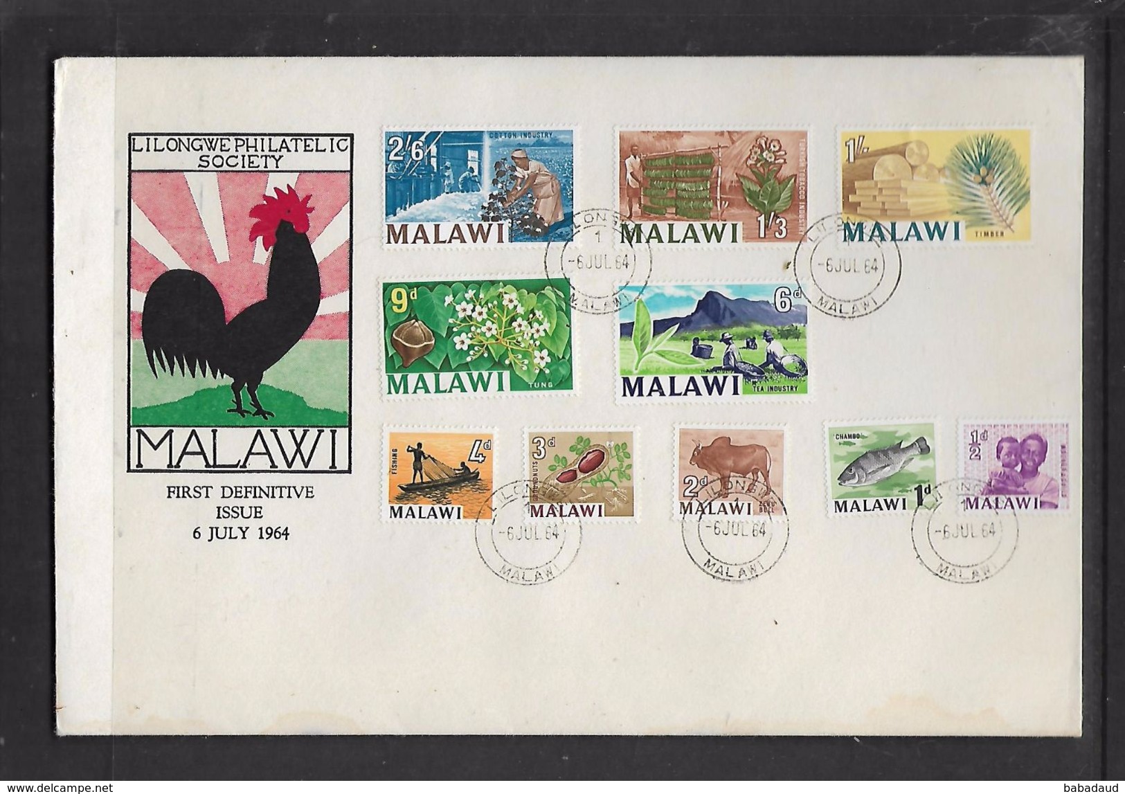 Malawi 1st Definitive Issue 1/2d - 2s6d, First Day Cover - Malawi (1964-...)