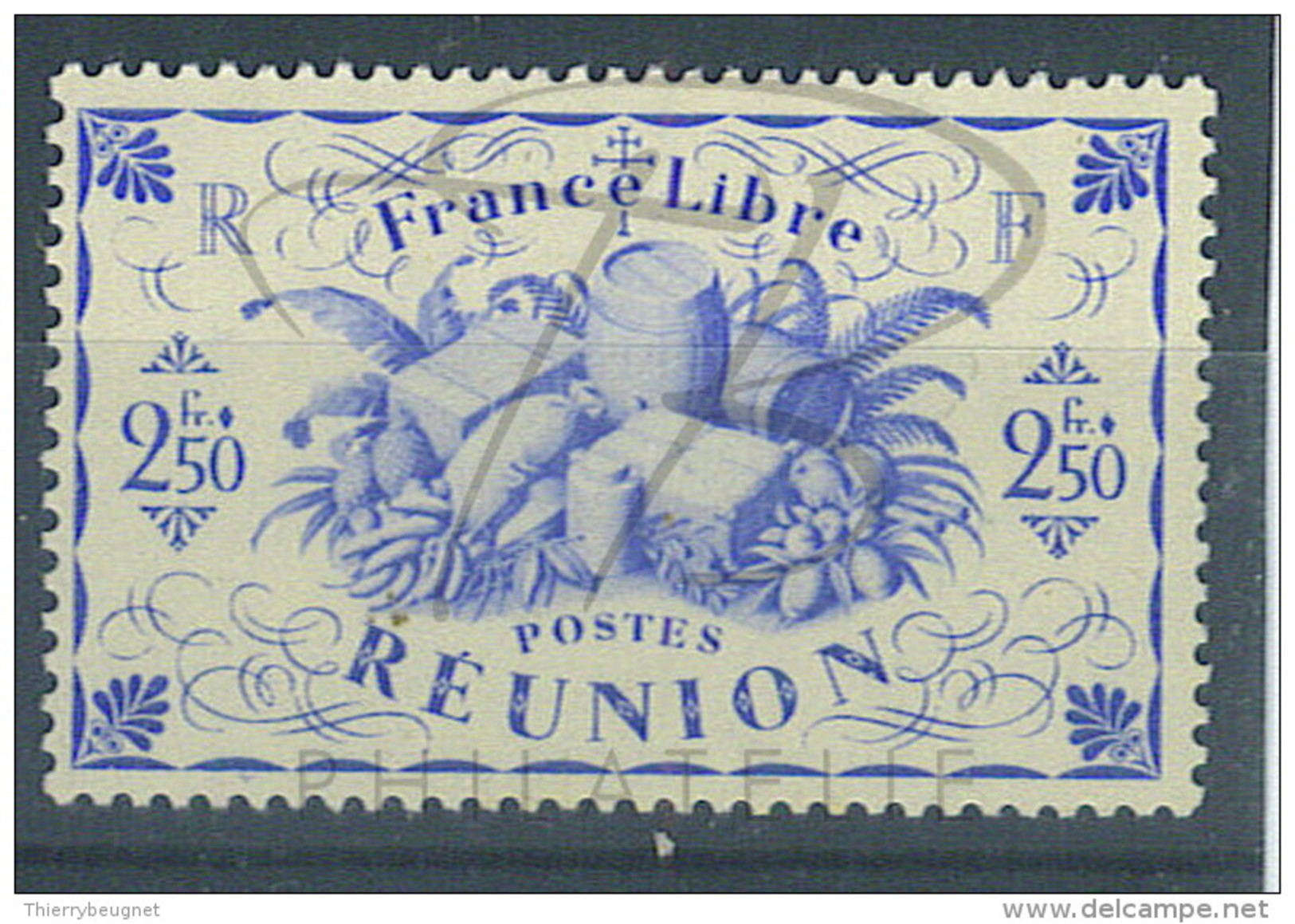 VEND BEAU TIMBRE DE LA REUNION N°242a , SANS TEINTE DE FOND , XX !!!! - Unused Stamps