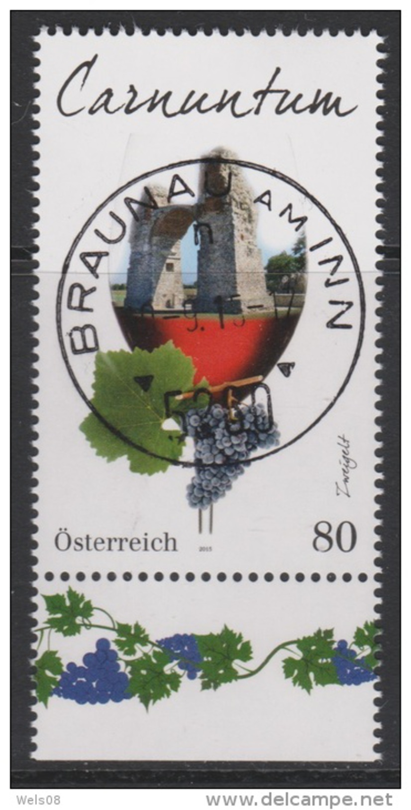 Österreich 2015:  "Weinregion Carnuntum"  Gestempelt (siehe Foto/Scan) - Gebraucht