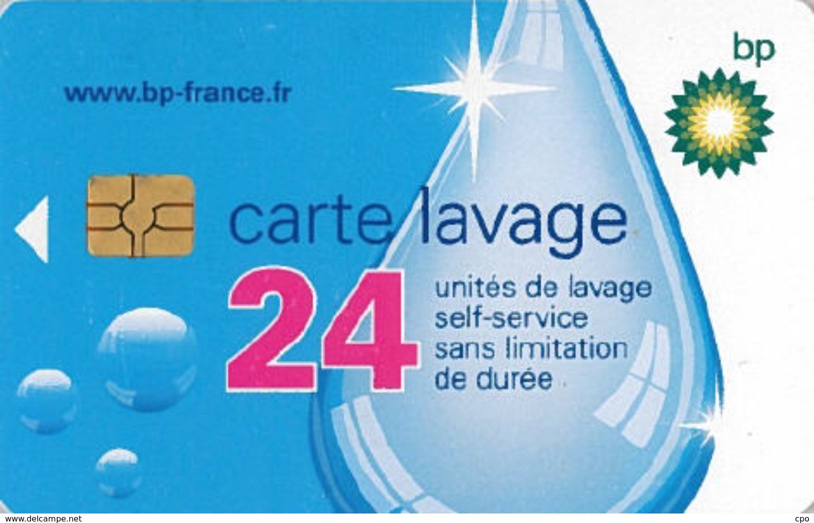 # Carte A Puce Portemonnaie  Lavage BP - Goutte - 24u Gem - Www.bp-france.fr  RCS Pontoise B 542 034 327 Tres Bon Etat - - Car-wash