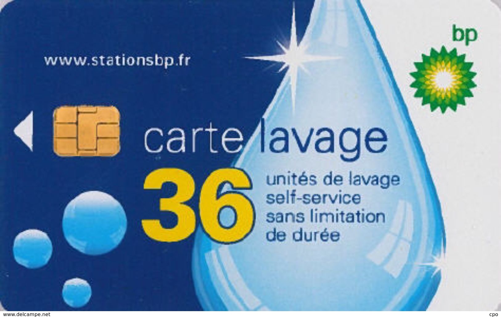 # Carte A Puce Portemonnaie  Lavage BP - Goutte - 36u Puce1? - Tres Bon Etat - - Autowäsche