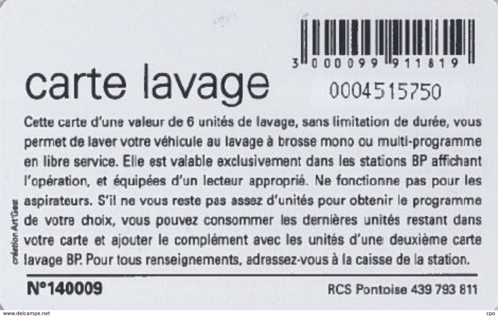 # Carte A Puce Portemonnaie  Lavage BP - Fleur - Violet - 6u - Puce2? - Offerte Gratté + 4u Marqueur - Tres Bon Etat - - Lavage Auto