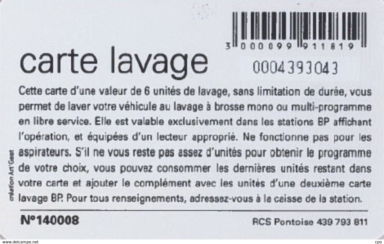 # Carte A Puce Portemonnaie  Lavage BP - Fleurs - Orange - 6u - Puce2? - Offerte Gratté + 4u Marqueur - Tres Bon Etat - - Colada De Coche