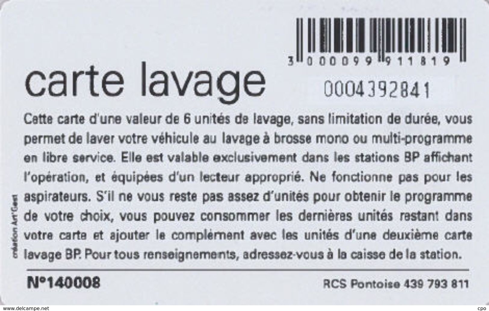 # Carte A Puce Portemonnaie  Lavage BP - Fleurs - Orange - 6u - Puce2? - Offerte Barré Au Marqueur - Tres Bon Etat - - Car Wash Cards