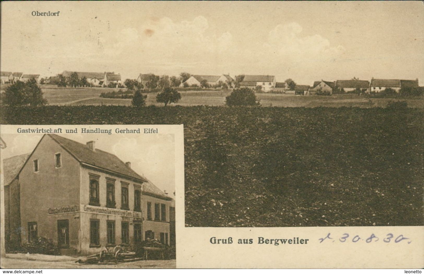 AK Bergweiler Bei Wittlich, Oberdorf, Gastwirtschaft Und Handlung Gerhard Eifel, O 1930 (13946) - Andere & Zonder Classificatie