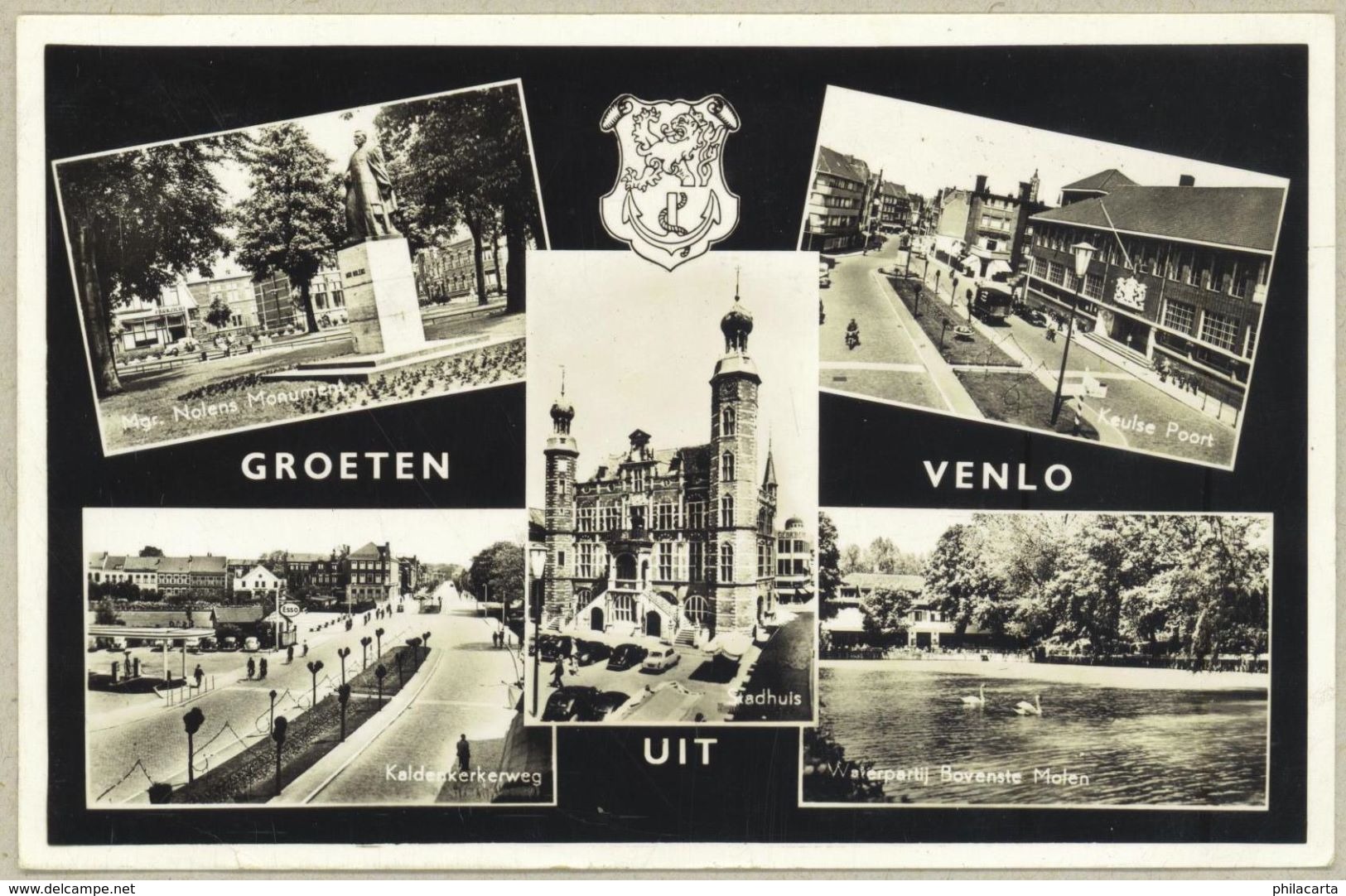 Venlo *** Keulse Poort/Kaldenkerkerweg/Mgr. Nolens Monument/Waterpartij Bovenste Molen - 1956 - Venlo