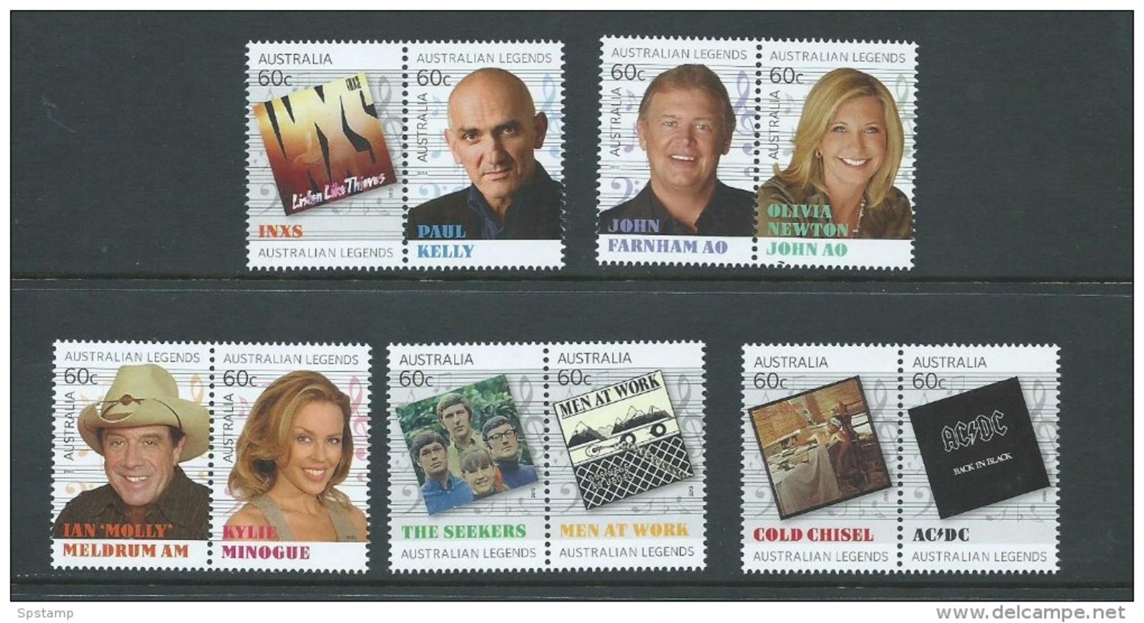 Australia 2013 Musicians Set Of 10 As 5 Joined Pairs MNH - Neufs