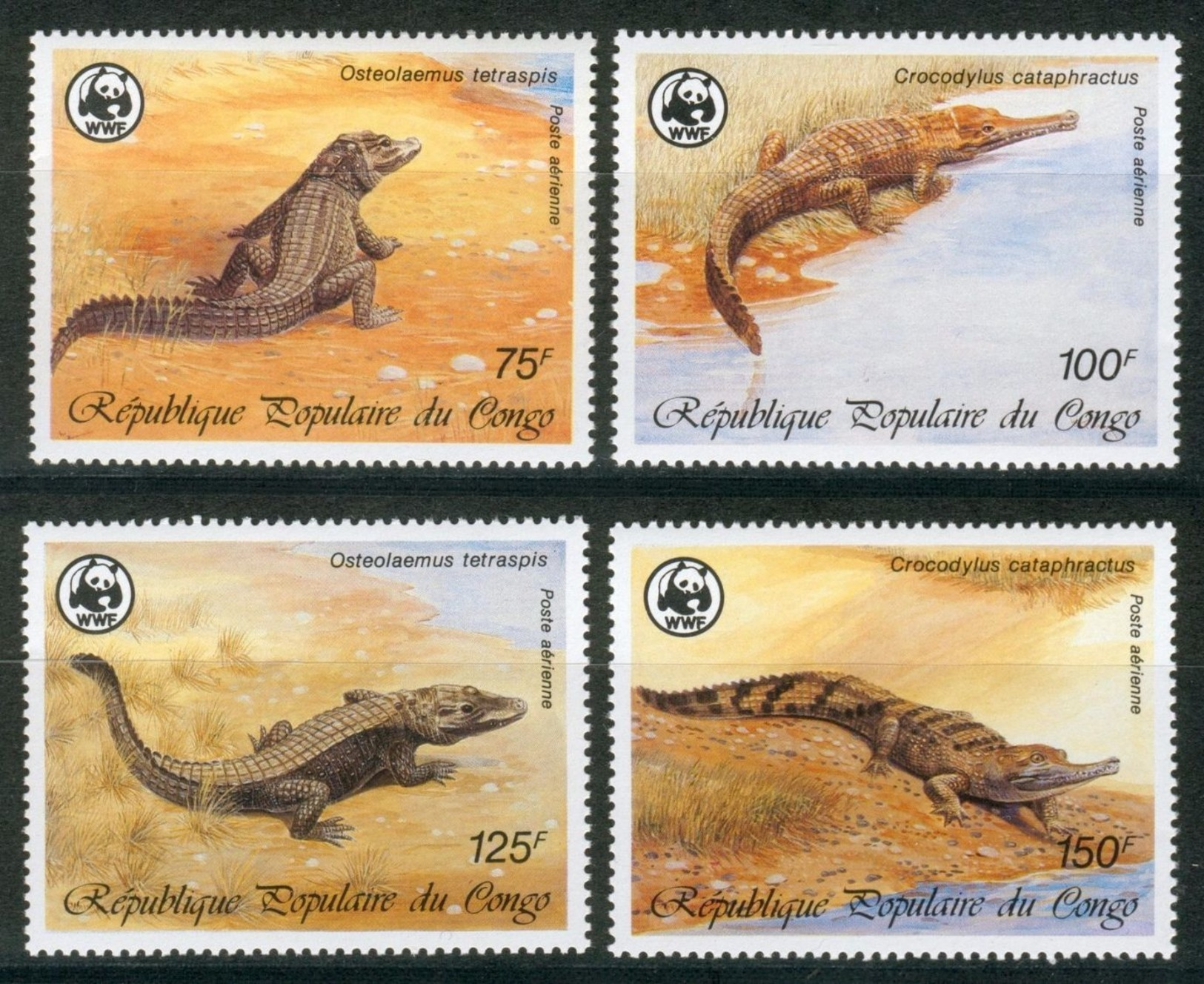 WWF Congo Crocodile Krokodile 1987 4 V MNH - Unused Stamps