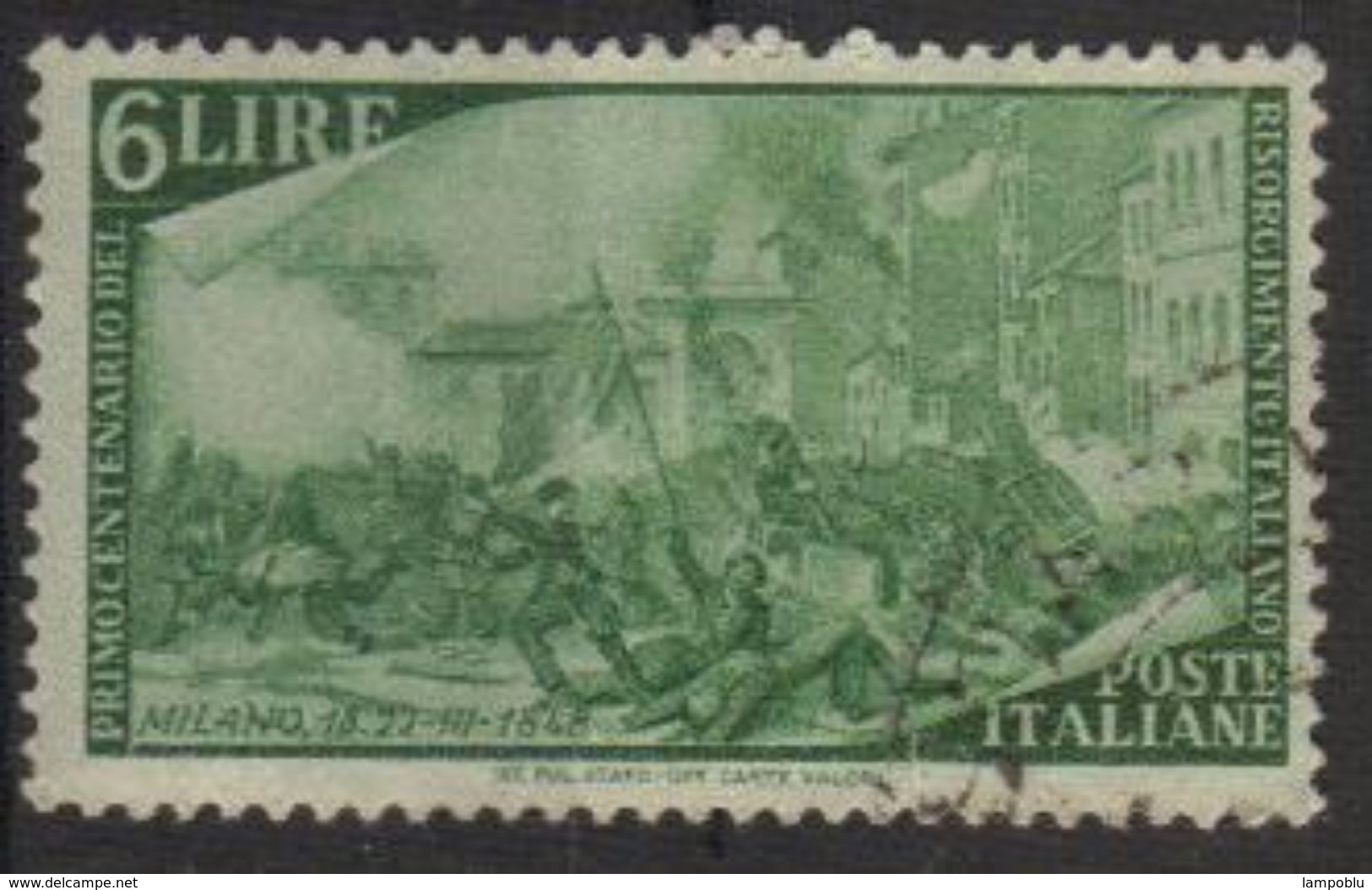 1948 - Rirorgimento - 6 Lire - Sassone 583 - 1946-60: Usati