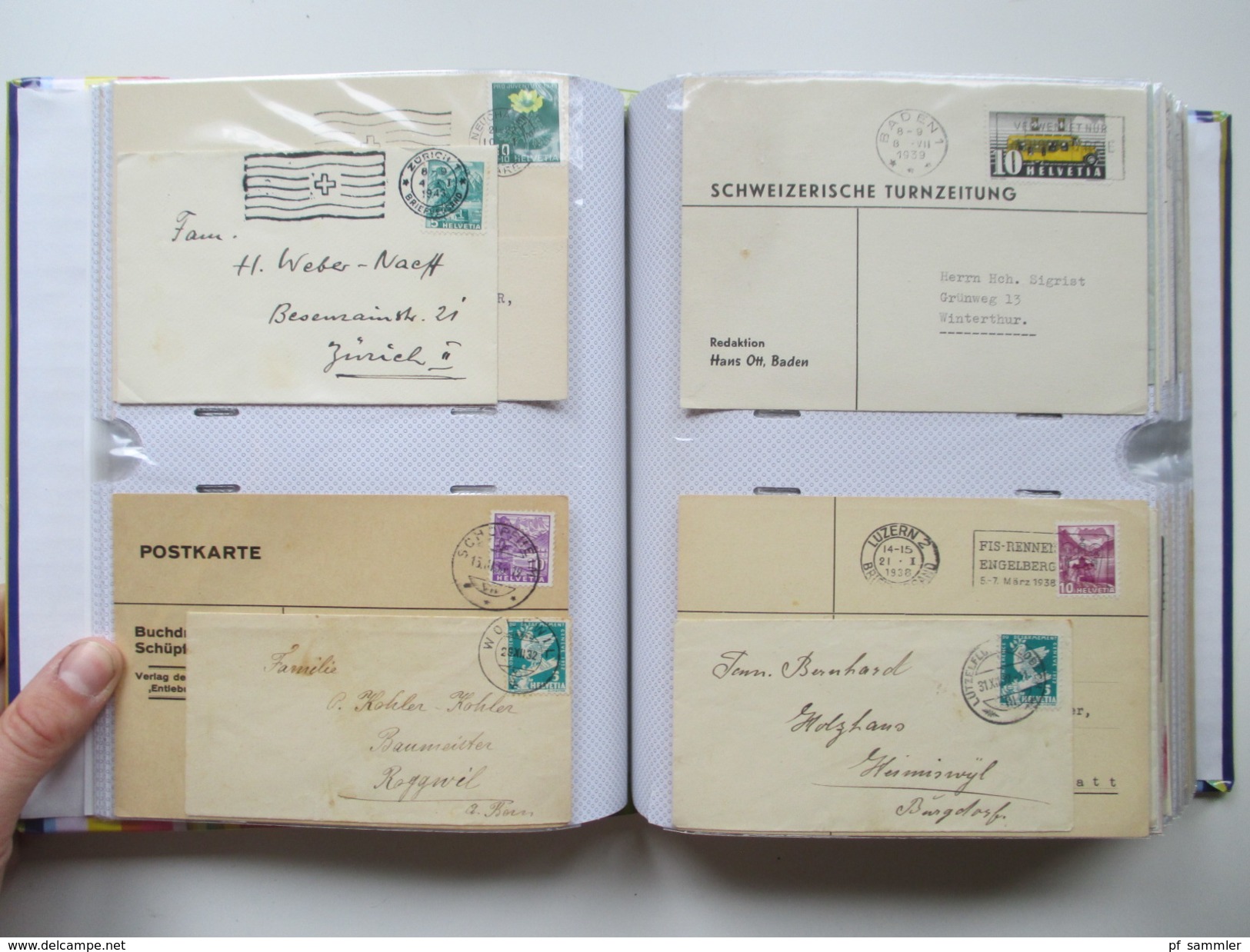 Schweiz 1910- 50er Jahre Belegesammlung 141 Stk. PK / PTT / Firmenkarten / Werbezudrucke / Tell / Tellknabe - Sammlungen (im Alben)