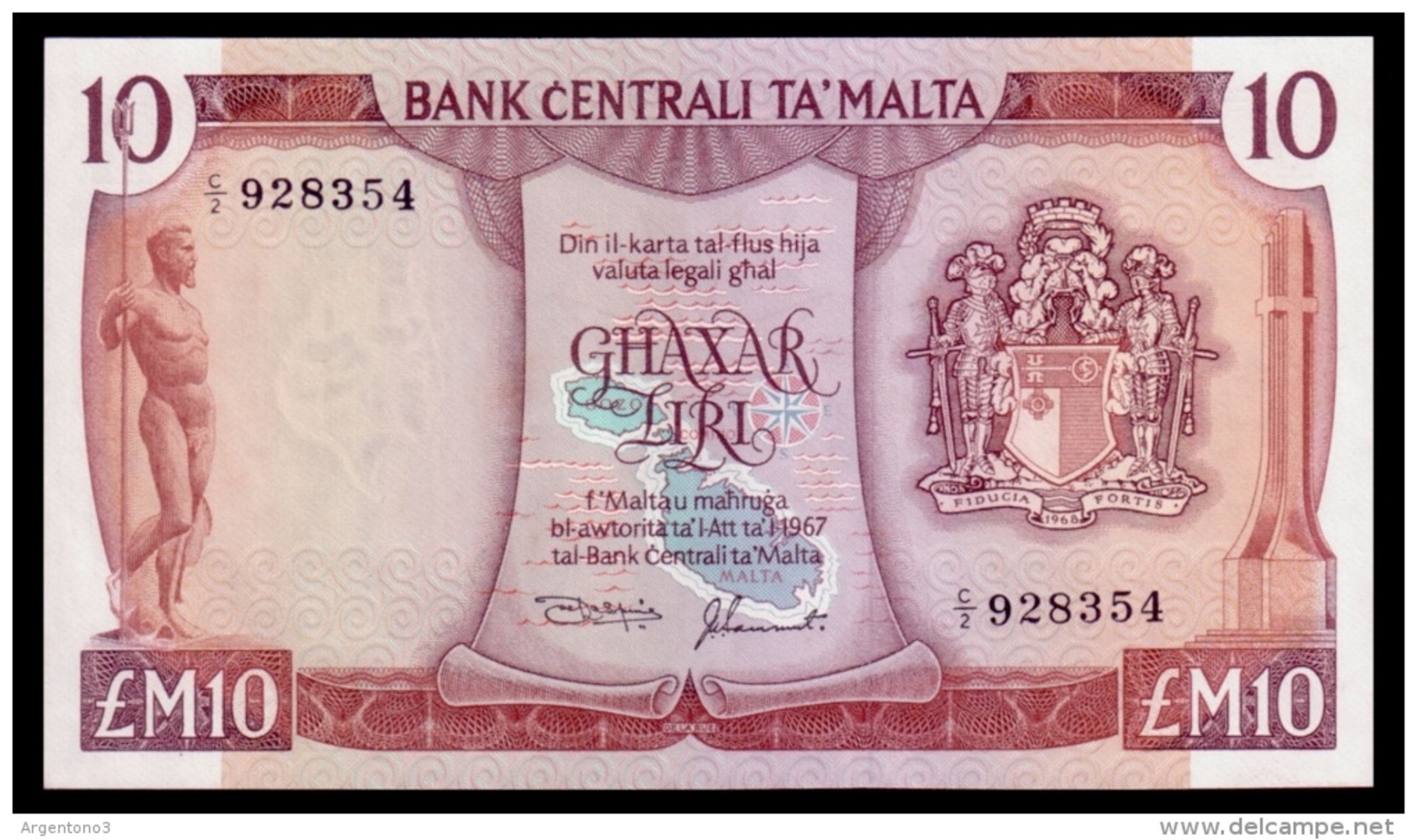 Malta 10 Lira 1967 (1973) P.33b UNC - Malta
