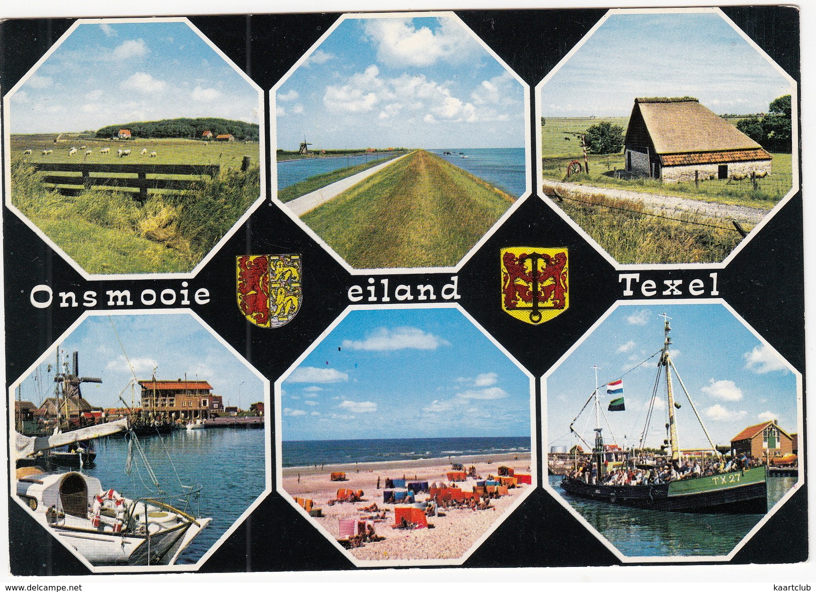 Ons Mooie Eiland Texel - Garnalenkotter TX 27, Molen, Schaapskooi   (Nederland/Holland) - Texel