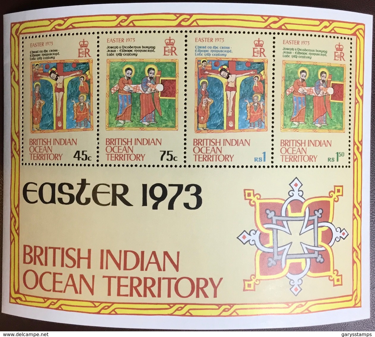 British Indian Ocean Territory BIOT 1973 Easter Minisheet MNH - British Indian Ocean Territory (BIOT)