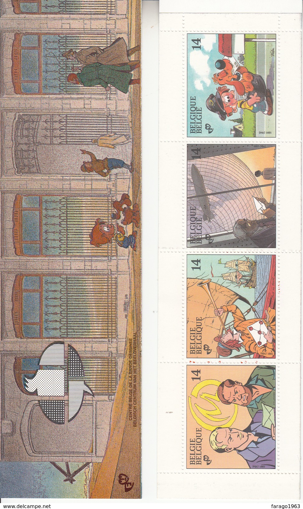 1991 Belgium Belgique  Art Comics Bandes Desinee Complete Booklet Carnet "unexploded"  VF MNH BELOW FACE VALUE - Fumetti