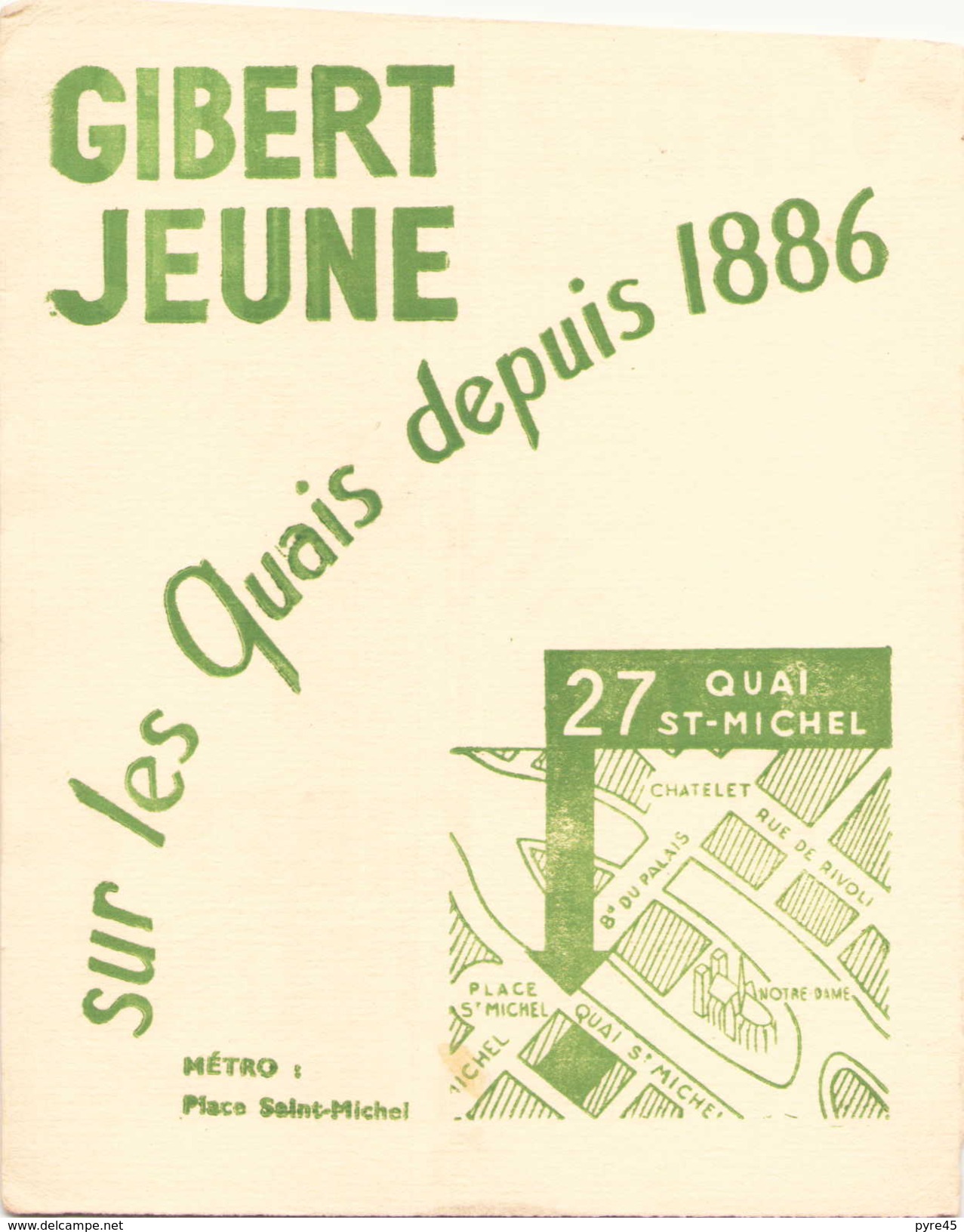 Buvard Gibert Jeune Sur Les Quais Depuis 1886 ( Pliures ) 16 Cm X 20 Cm - G