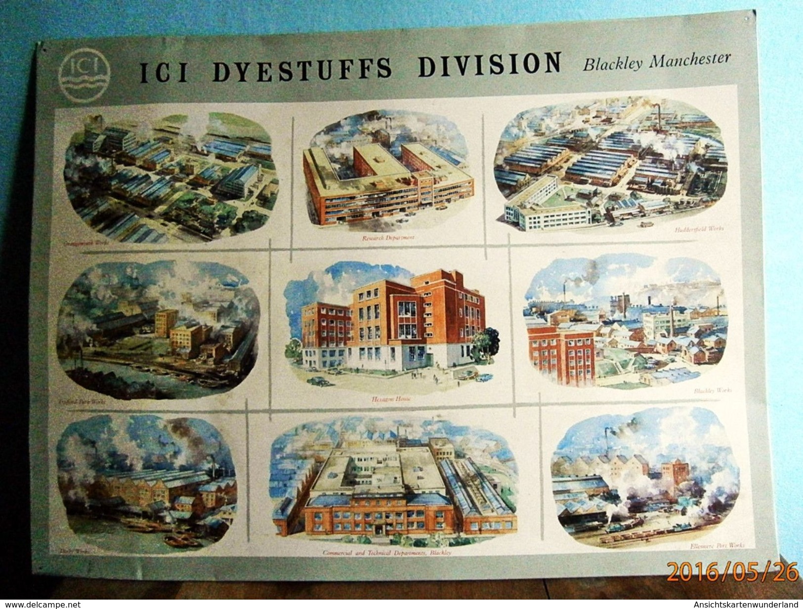 Blechschild "ICI Dyestuffs Division" Blackley Manchester - Blechschilder (ab 1960)