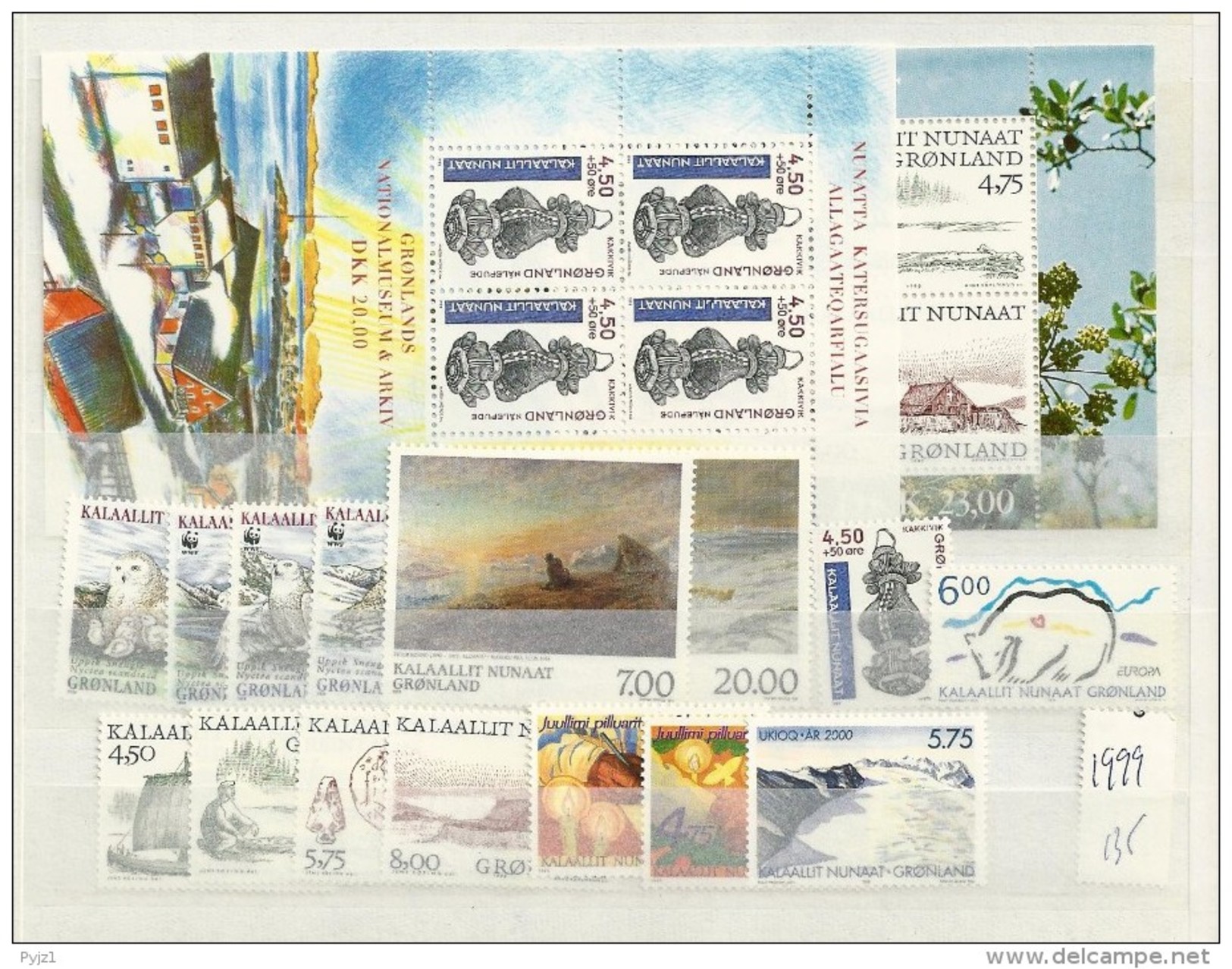 1999 MNH Greenland, Year Complete According To Michel, Postfris - Años Completos