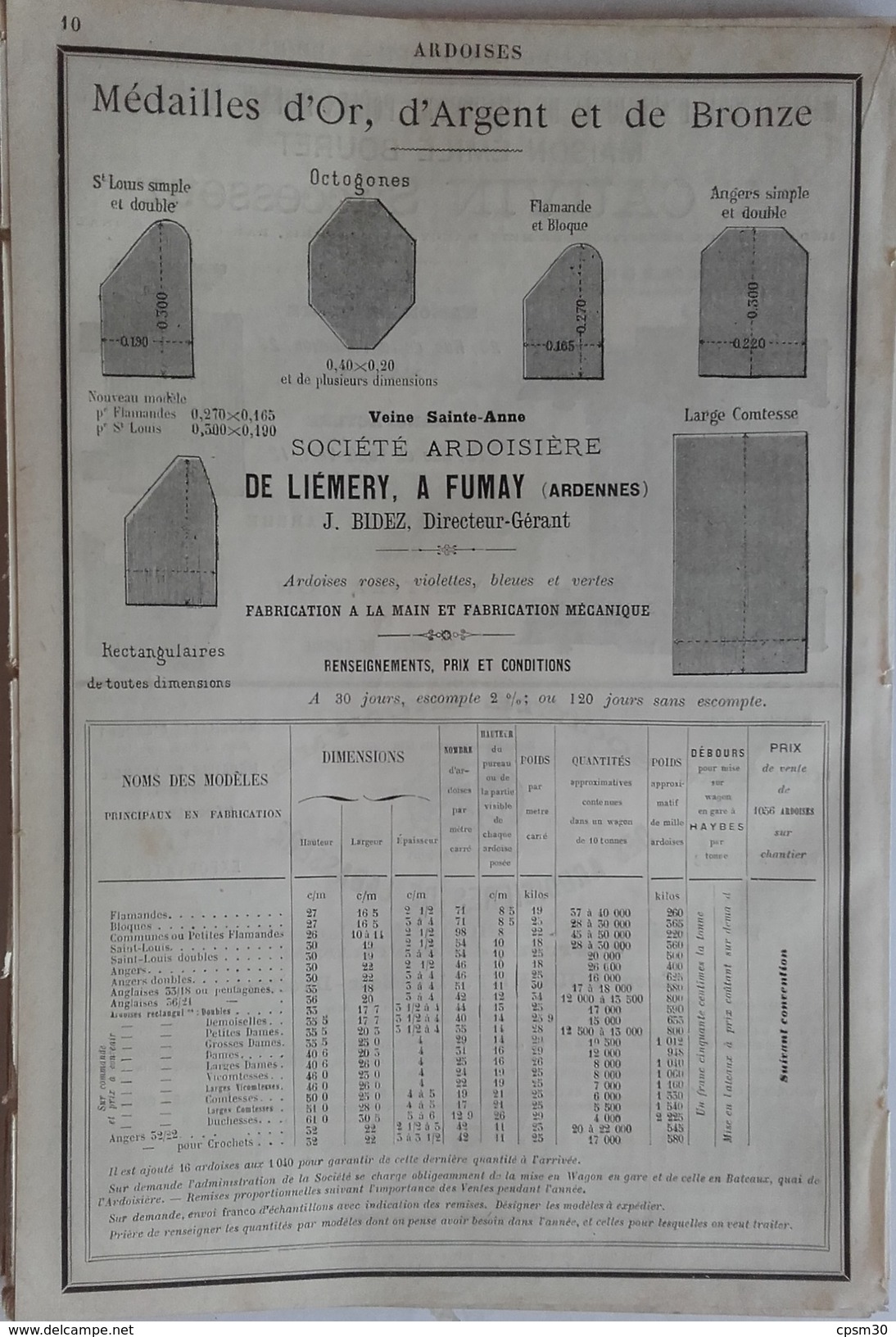 PUB 1888 - Appareil CHAUFFAGE Rue Visitation Nancy, ARDOISES à Bagnères De Bigorre 65, Ardoisière Lièmery à Fumay 08 - Publicités