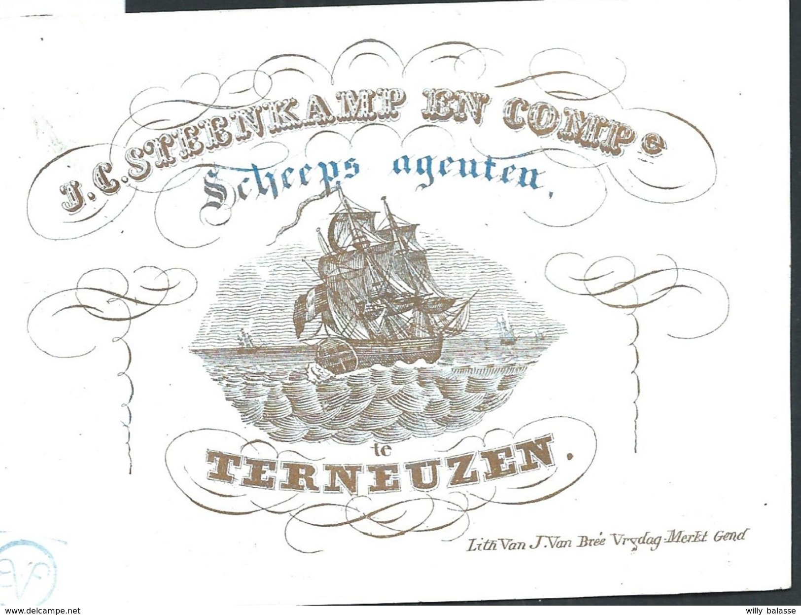 Carte Porcelaine "Steenkamp Scheeps Agenten TERNEUZEN "  11 X 8 Cm - Terneuzen