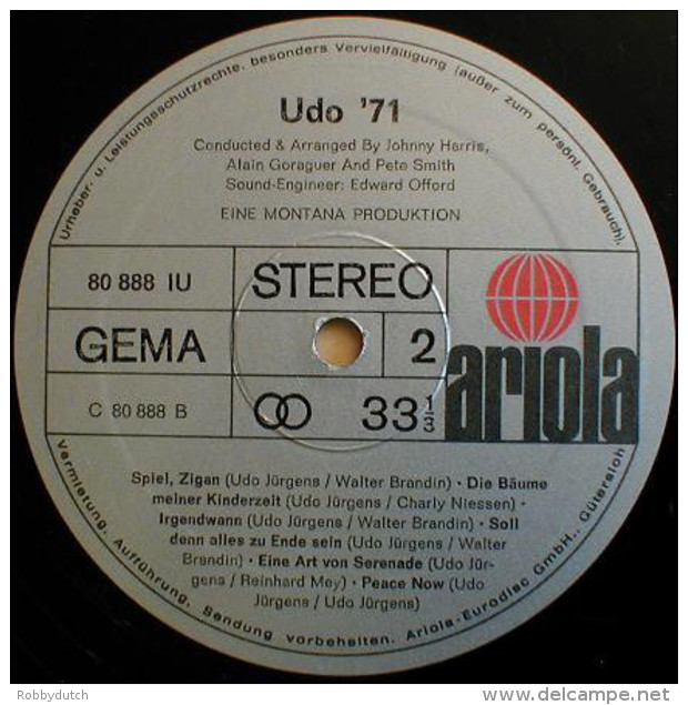 * LP *  UDO JÜRGENS - UDO '71 (Germany 1971 EX-!!!) - Sonstige - Deutsche Musik