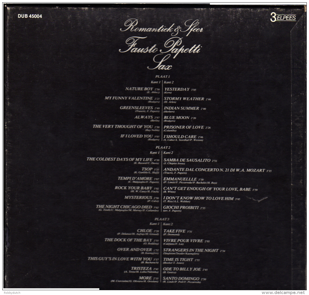 * 3LP - Box *  FAUSTO PAPETTI - ROMANTIEK & SFEER (Holland 1978 EX!!!) - Instrumental
