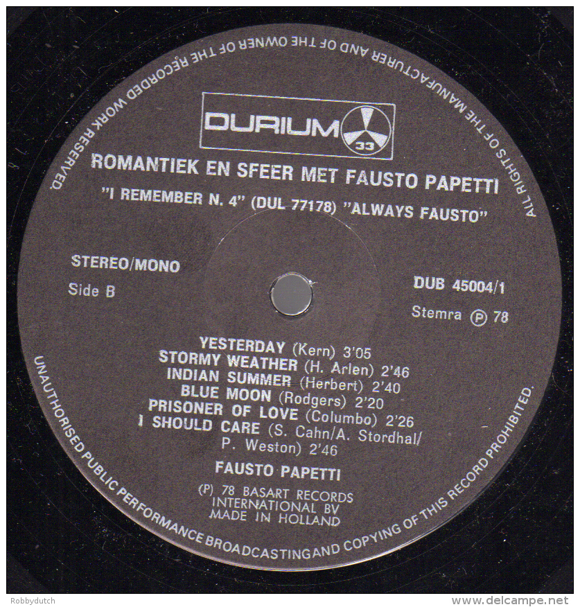 * 3LP - box *  FAUSTO PAPETTI - ROMANTIEK & SFEER (Holland 1978 EX!!!)