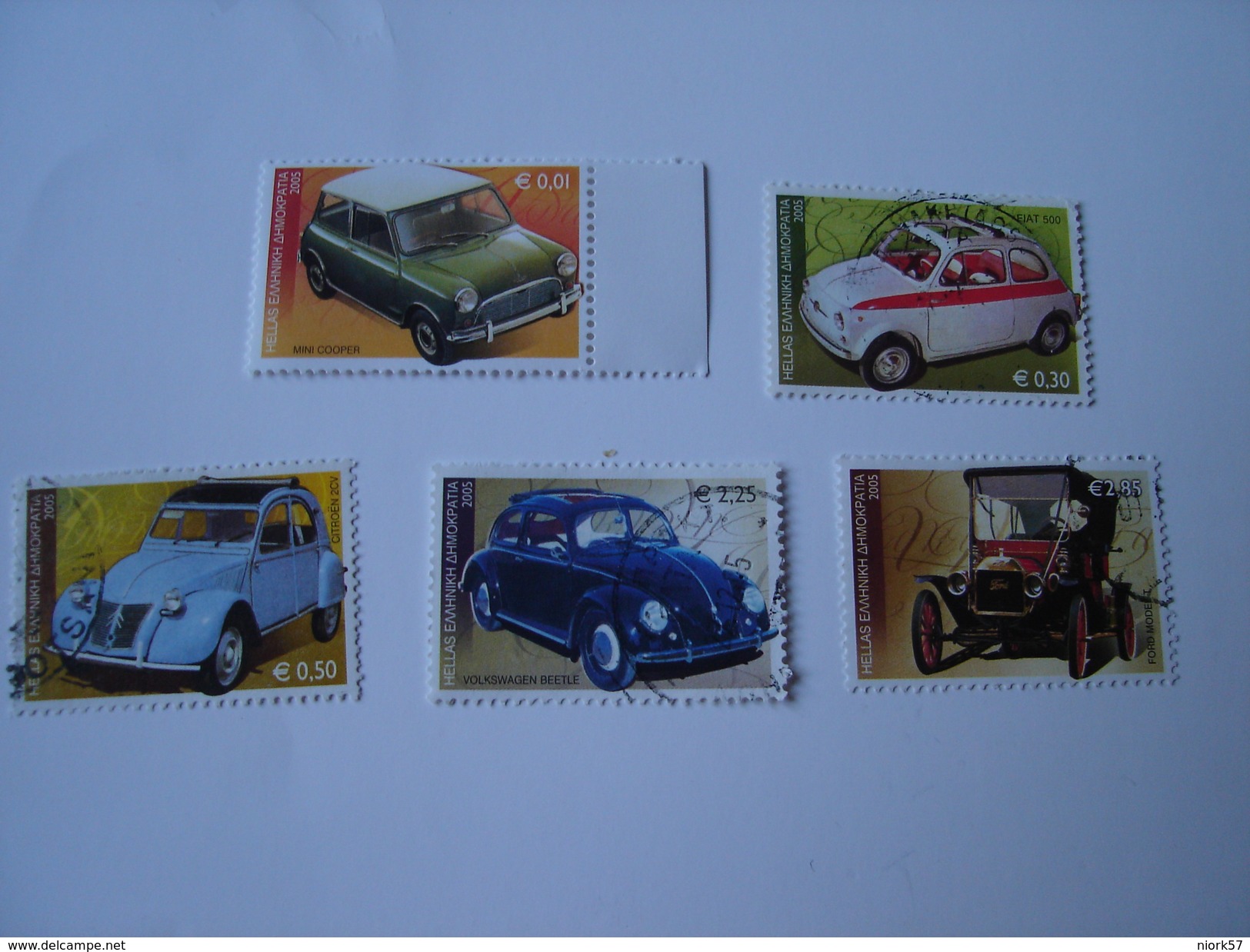 GREECE USED STAMPS SET  2005  CAR CARS  LEGEDARY CARS - Used Stamps