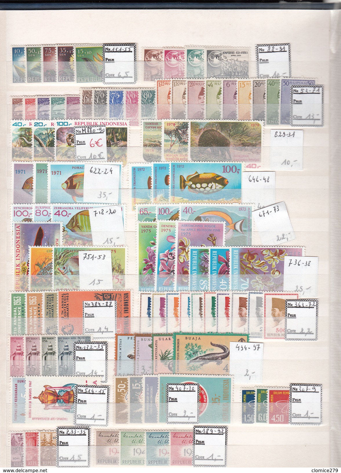 Indonésie  Lot De  Timbres Et Feuillet   Cote + De 800 Euros  Xx      6 Scan - Indonésie