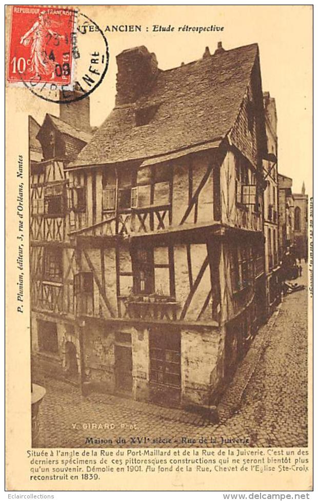 Judaisme.Judaica.Juif..     Nantes        Rue De La Juiiverie                       (voir Scan) - Giudaismo