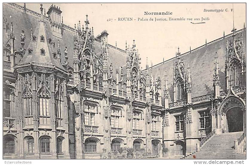 Judaisme.Judaica.Juif..     Synagogue   Rouen  Ensemble  Rue Aux Juifs        (scan) - Judaisme