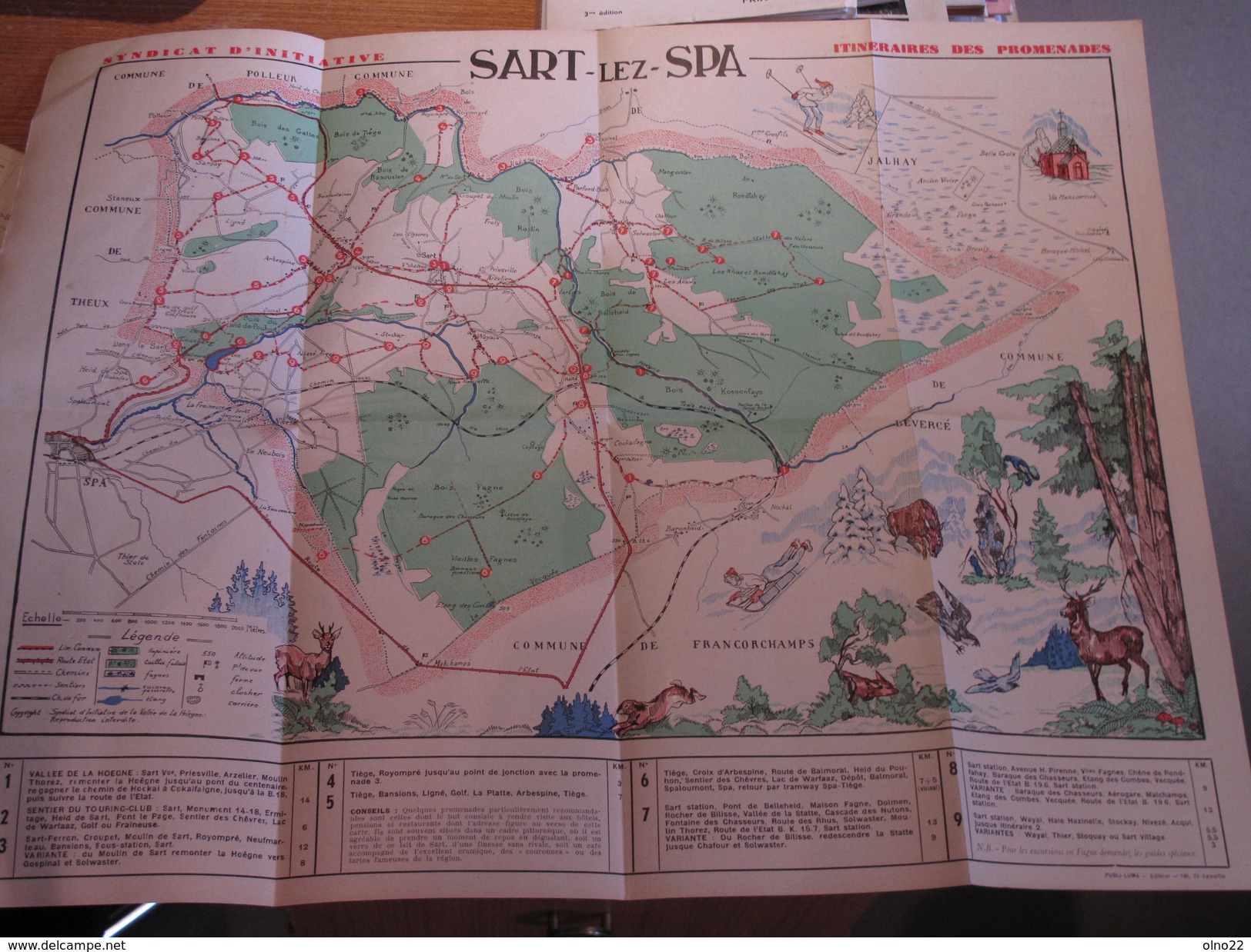 SART LEZ SPA - CARTE DES PROMENADES - EDITEUR PUBLI-LUMA à Aywaille - Autres & Non Classés