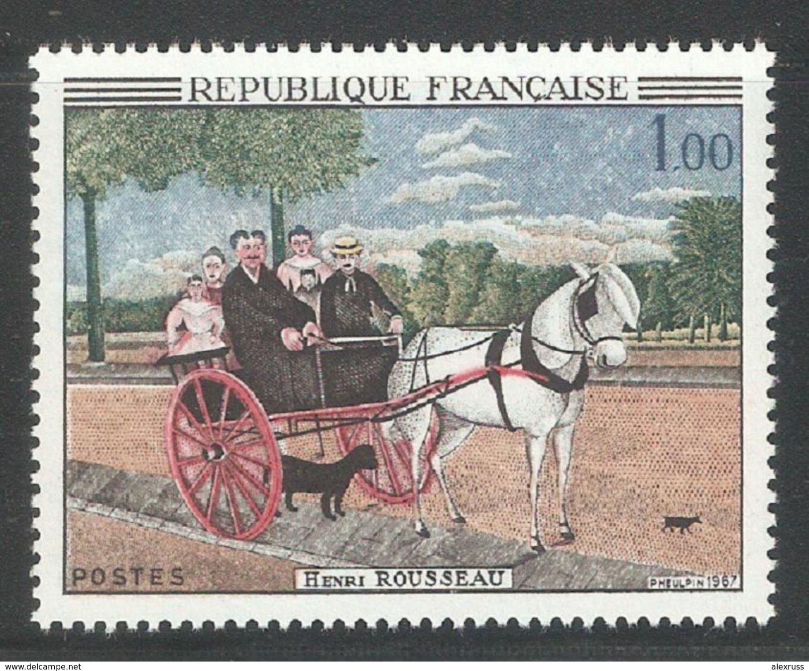 France 1967,Art, Painting By Henry Rousseau,Scott # 1172,VF MNH**OG (FC-4) - Unused Stamps