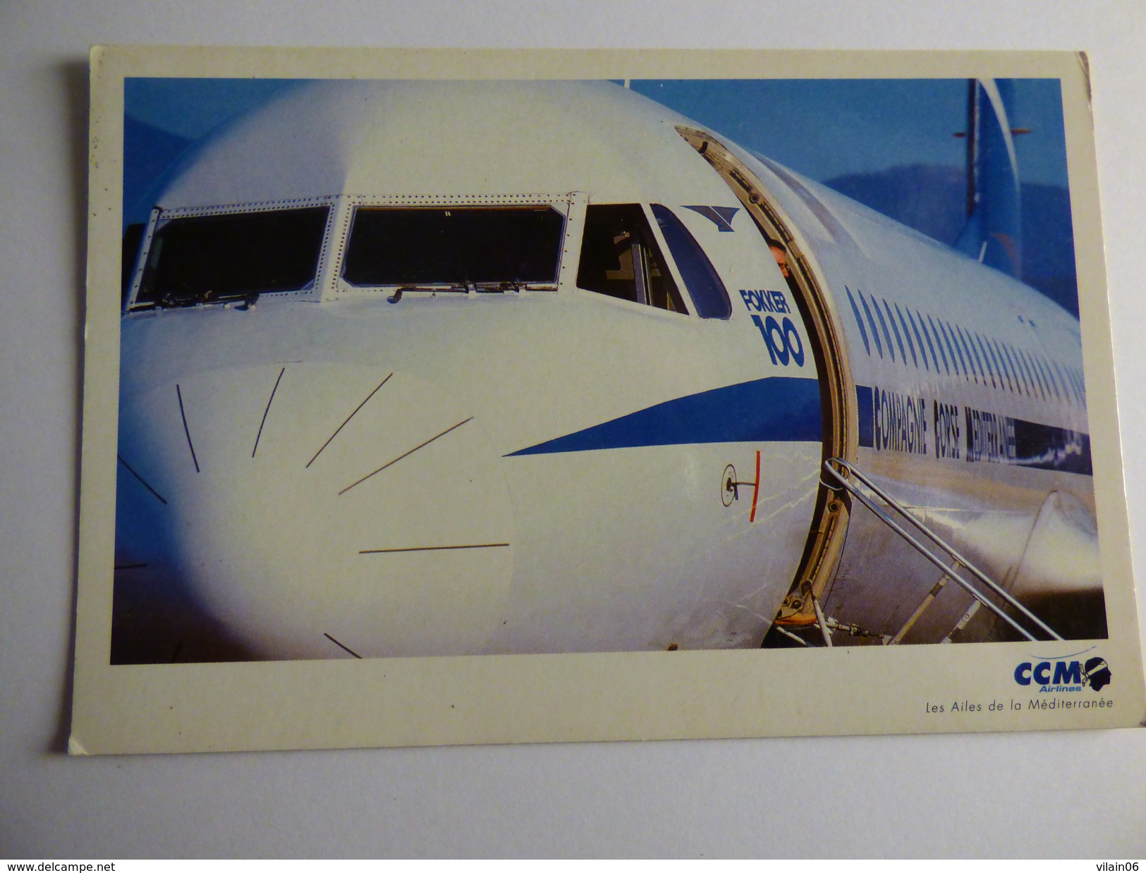 AIRLINE ISSUE / CARTE COMPAGNIE     CCM AIRLINES / COMPAGNIE CORSE MEDITERRANEE    FOKKER 100 - 1946-....: Ere Moderne