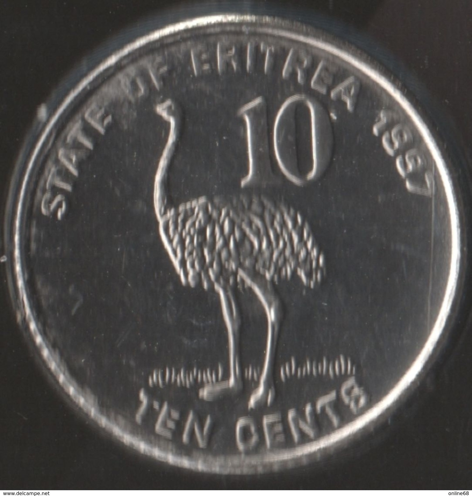 ERITREA 10 CENTS 1997 KM# 45 ANIMAL Ostrich AUTRUCHE - Eritrea