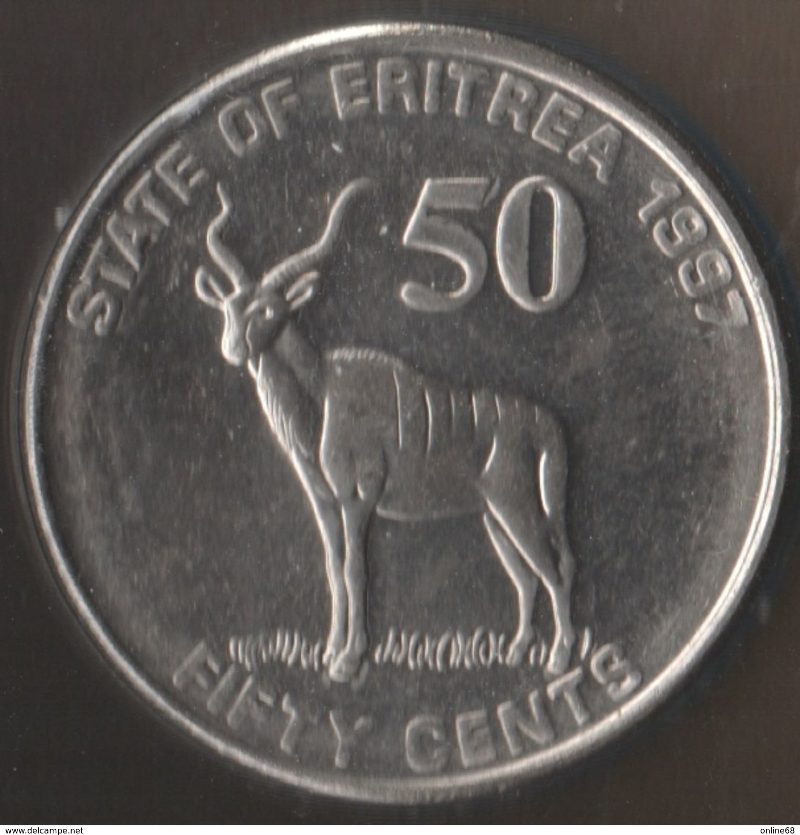 ERITREA 50 CENTS 1997 KM# 47 ANIMAL Antelope - Greater Kudu - Eritrea