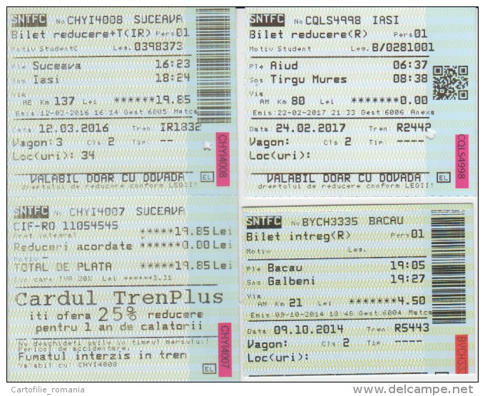 Romania Railway Tickets 3 Items - Europe