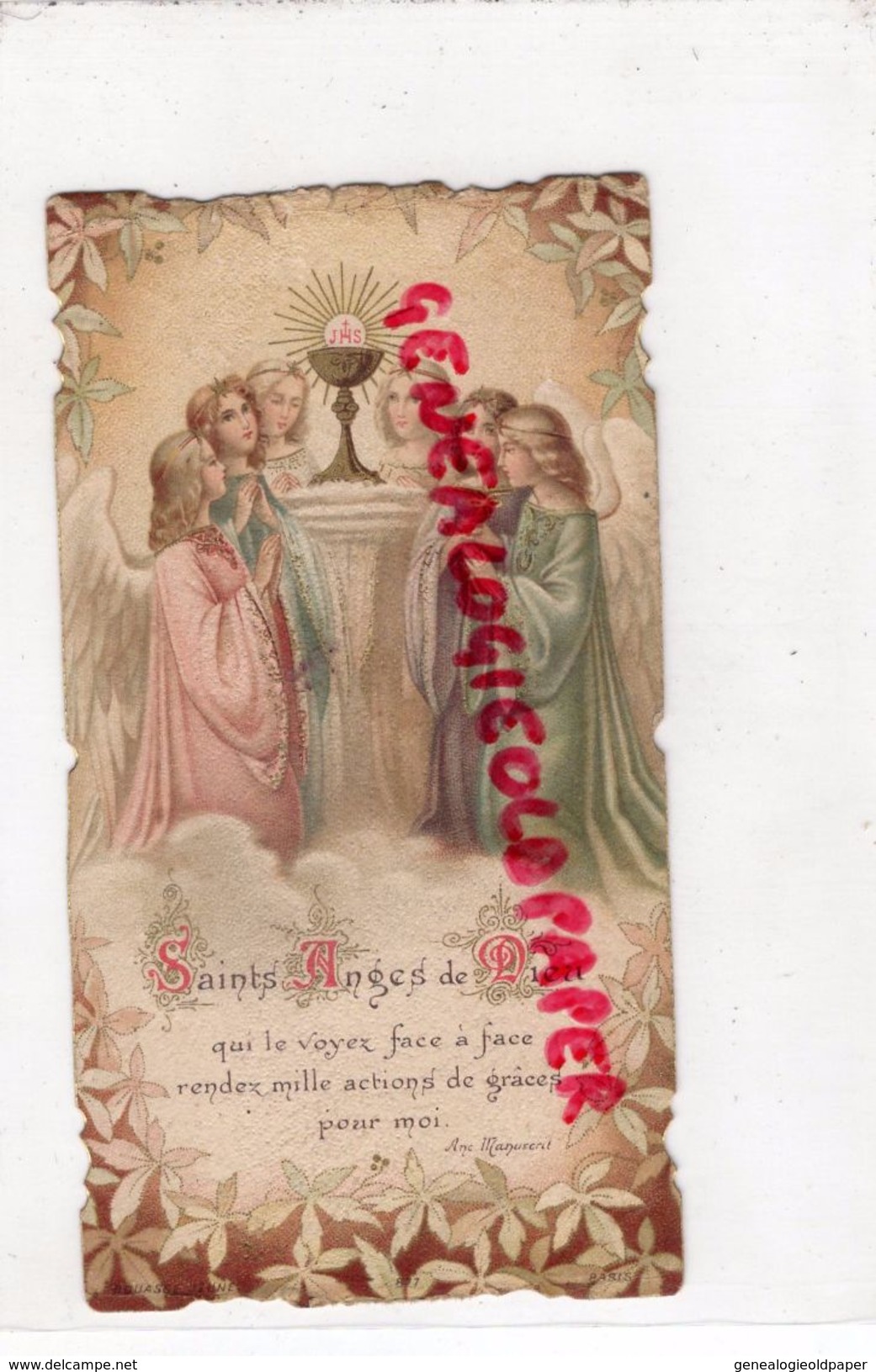 87 - LIMOGES- CHAPELLE ECOLE ST SAINT MARTIAL- SOUVENIR 1 ERE COMMUNION 8 JUIN 1902-ROBERT LAROUDIE- JEANNE D' ARC -ANGE - Images Religieuses