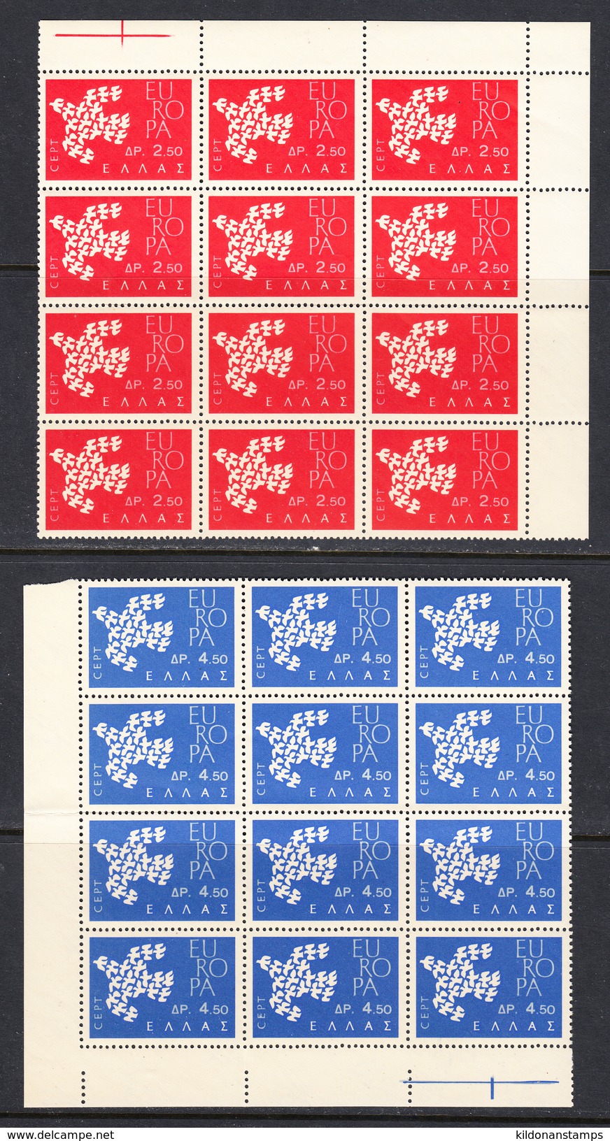 Greece 1961 Europa, Mint No Hinge, Blocks Of 12, Sc# , SG , Yt 753-754 - Ungebraucht