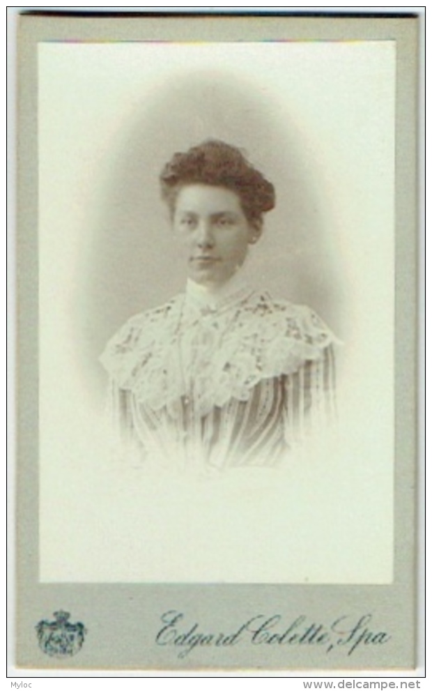 Photo CDV. Femme élégante. Foto Edgard Colette, Spa. - Ancianas (antes De 1900)