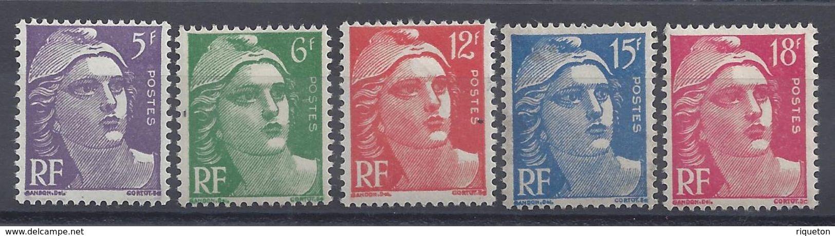 FR - 1951 - Marianne De Gandon - Série N° 883/887 - Neufs Charnières/traces - X - Cote 17 &euro; - B/TB - - Unused Stamps