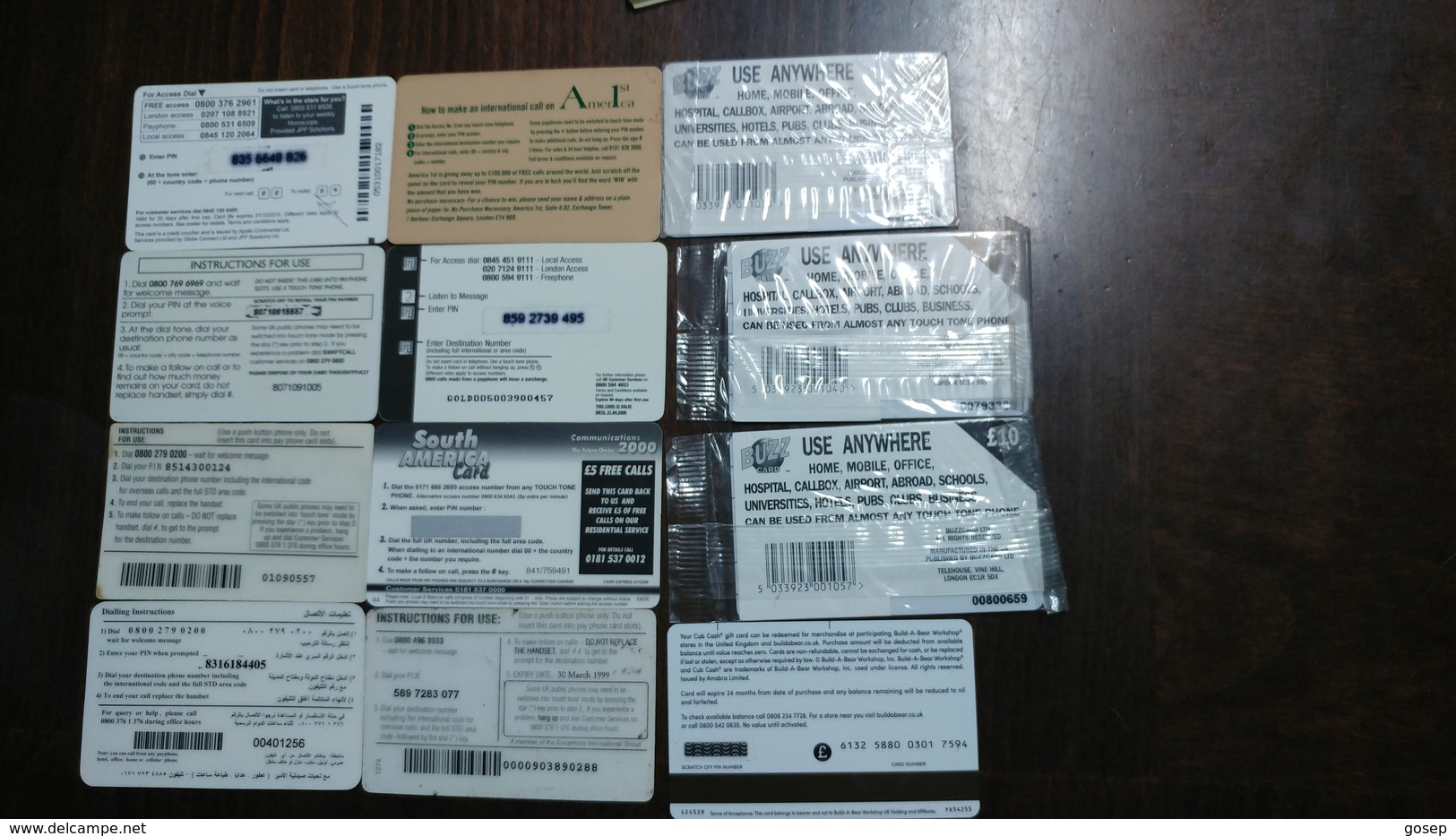 United Kingdom-prepiad Card-(set 9)- (12cards)-used+2 Card Prepiad Free - [10] Colecciones