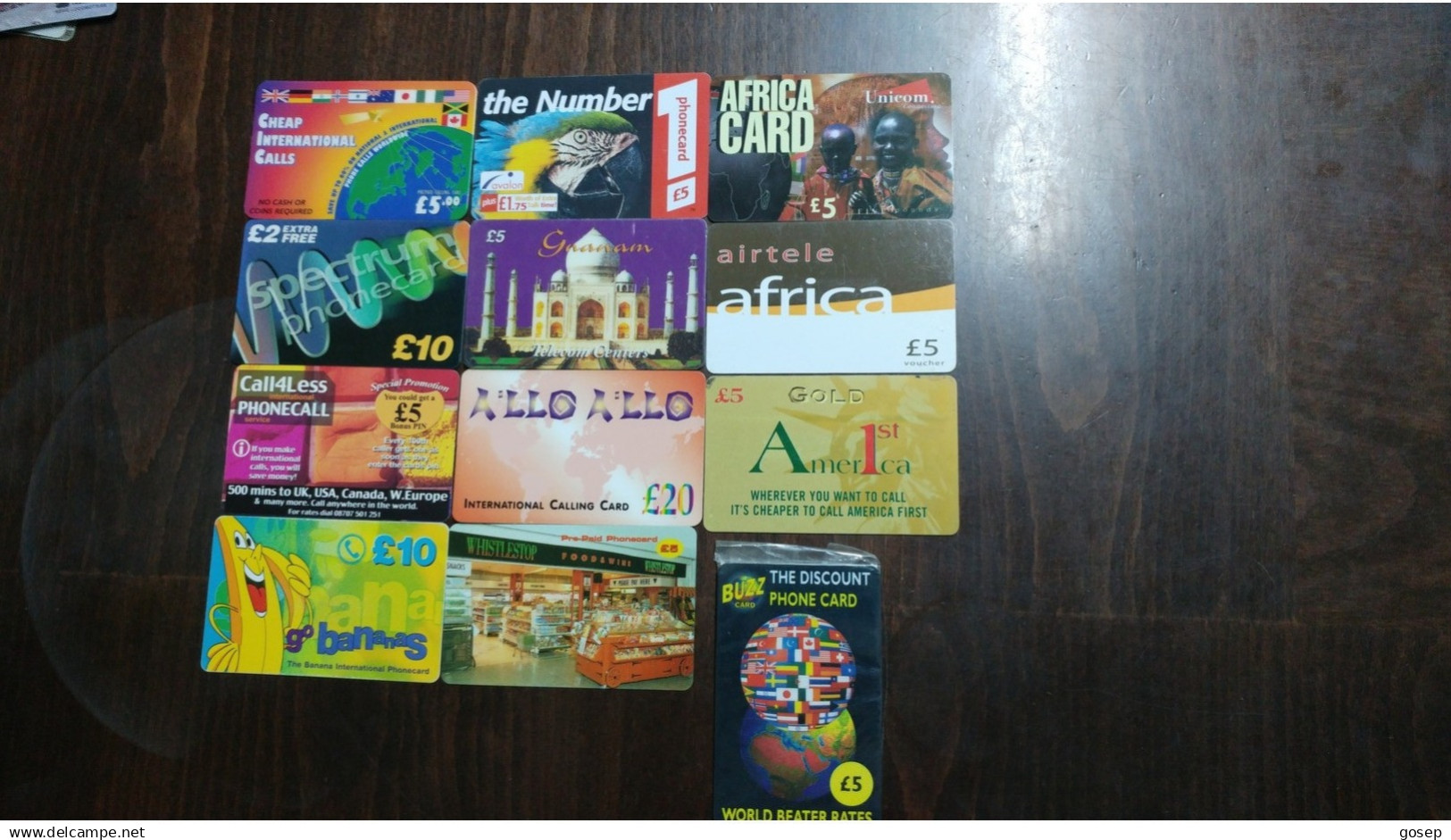 United Kingdom-prepiad Card-(set 11)-(12cards)-used+2 Card Prepiad Free - Collections