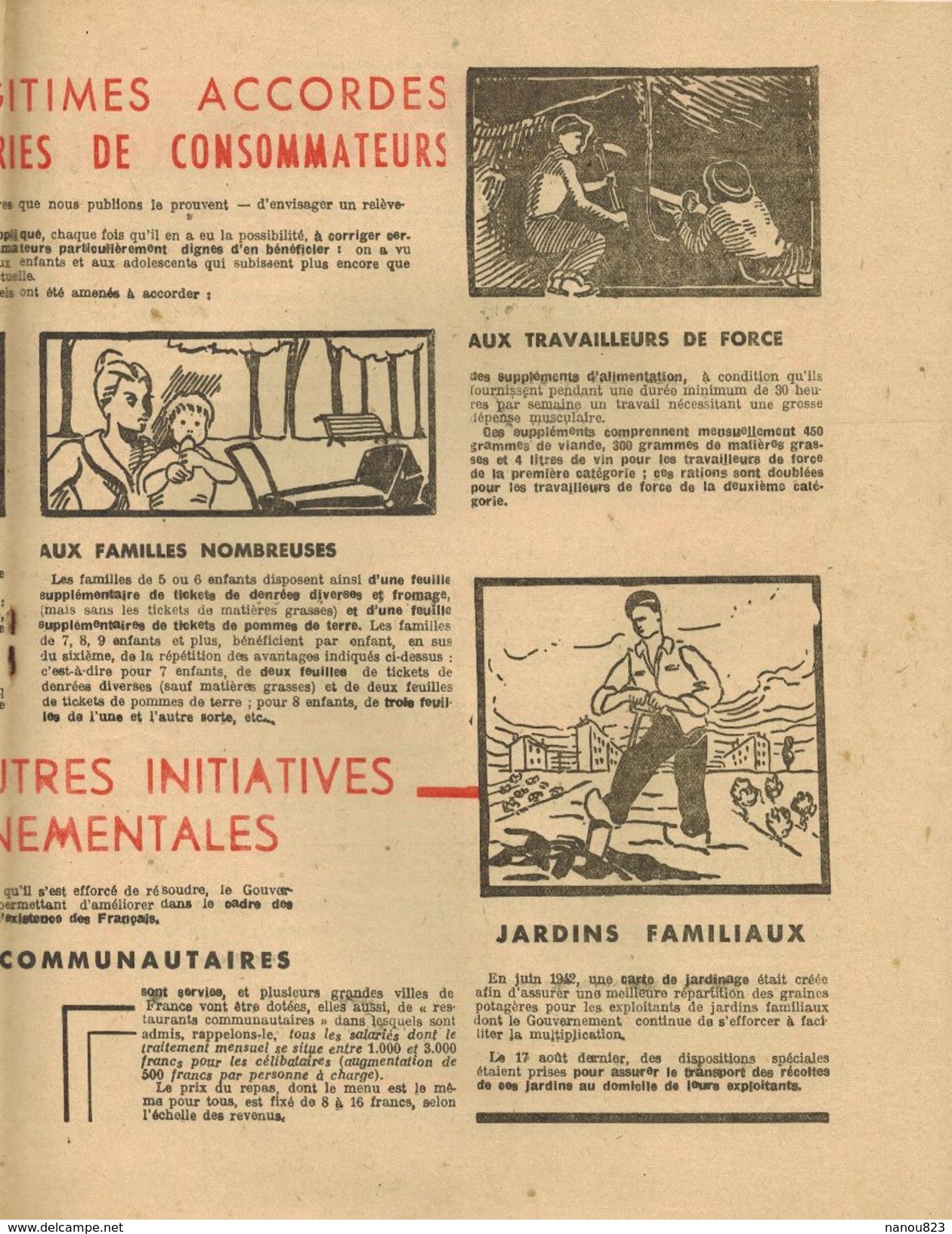 L'ESPOIR FRANCAIS Journal Pétainiste Pétain Propagande Française Résultat D'une Politique  - Vichy