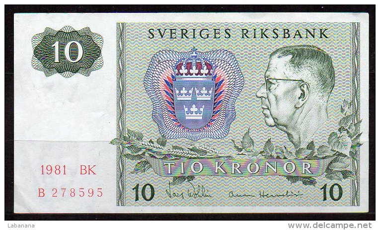 496-Suède Billet De 10 Kronor 1981 BK B278 - Suède