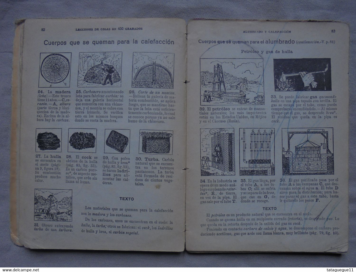 Ancien - Livre Manuel scolaire Lecciones de Cosas Leçons de choses Espagnol 1920