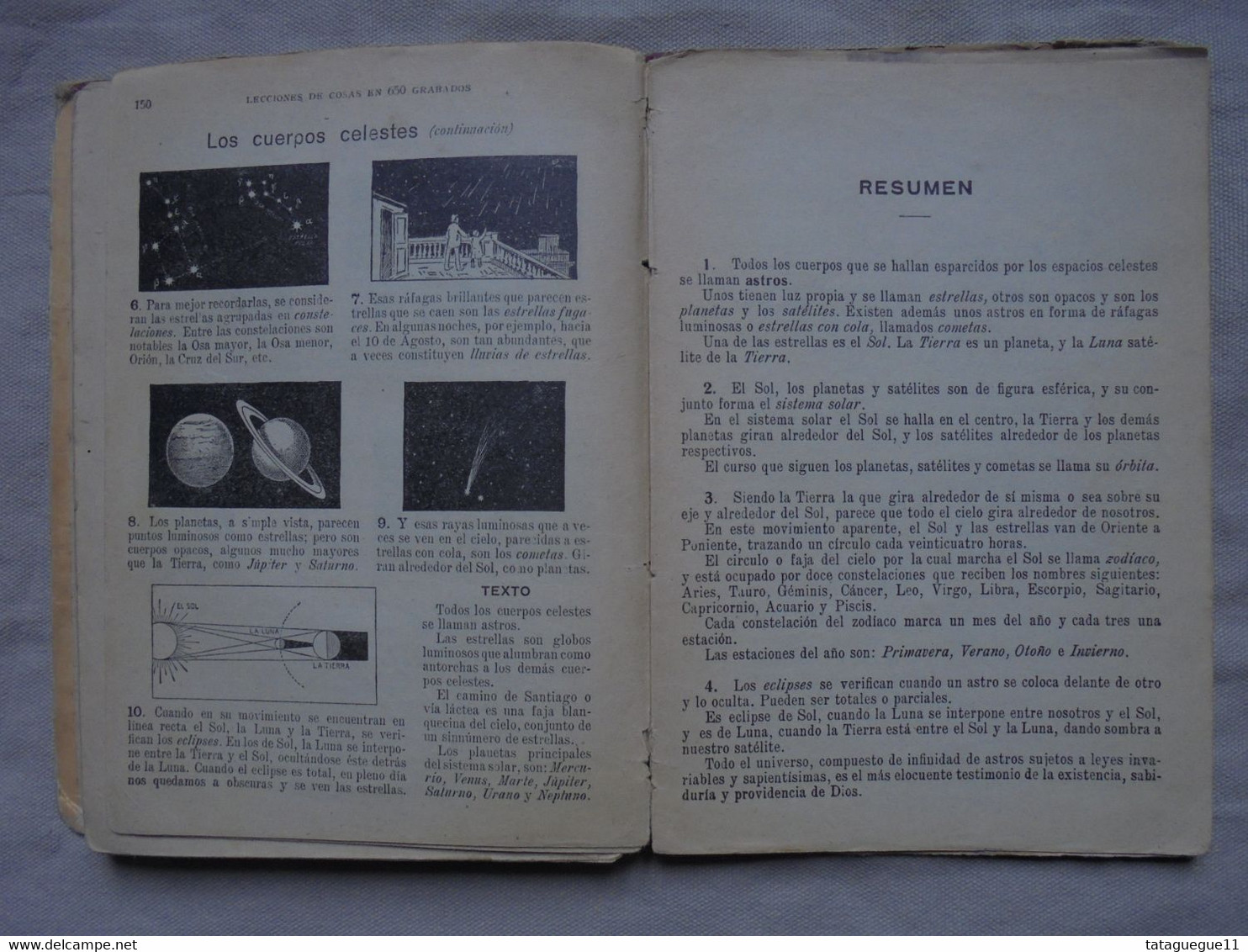 Ancien - Livre Manuel scolaire Lecciones de Cosas Leçons de choses Espagnol 1920