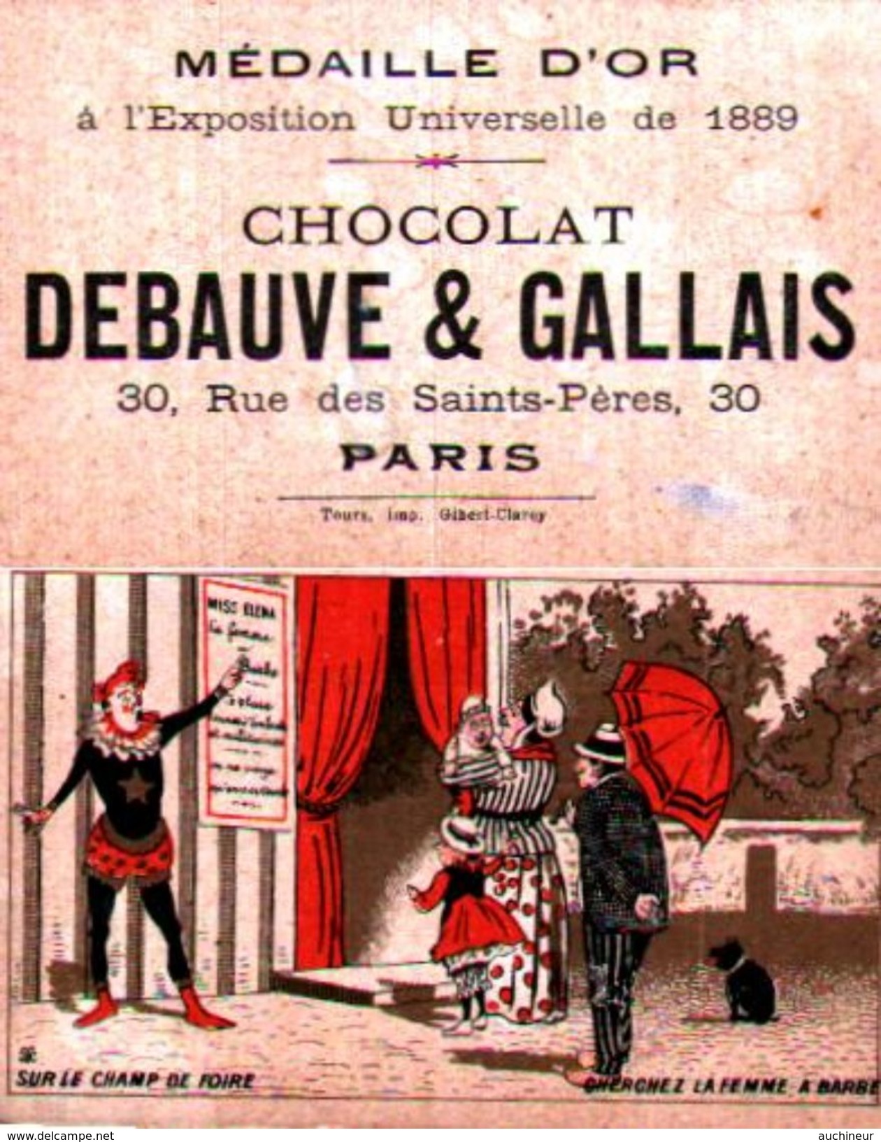 Chocolat Debauve & Gallais, Image Cachée Cirque La Femme à Barbe - Autres & Non Classés