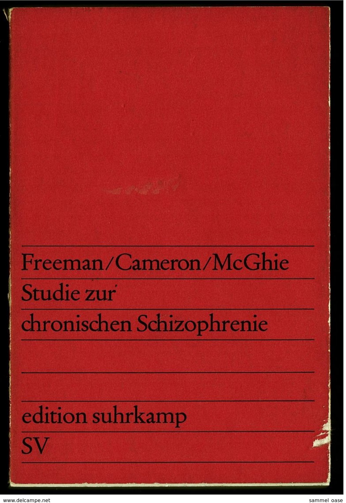 Suhrkamp Buch :  Freeman / Cameron / McGhie : Studie Zur Chronischen Schizophrenie - Deutschsprachige Autoren