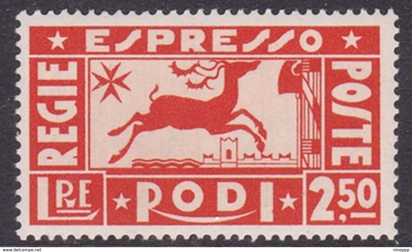 Italy-Colonies And Territories-Aegean General Issue-Rodi Special Delivery Stamp S2 1936 Deer,lire 2,50 Orange MH - Algemene Uitgaven